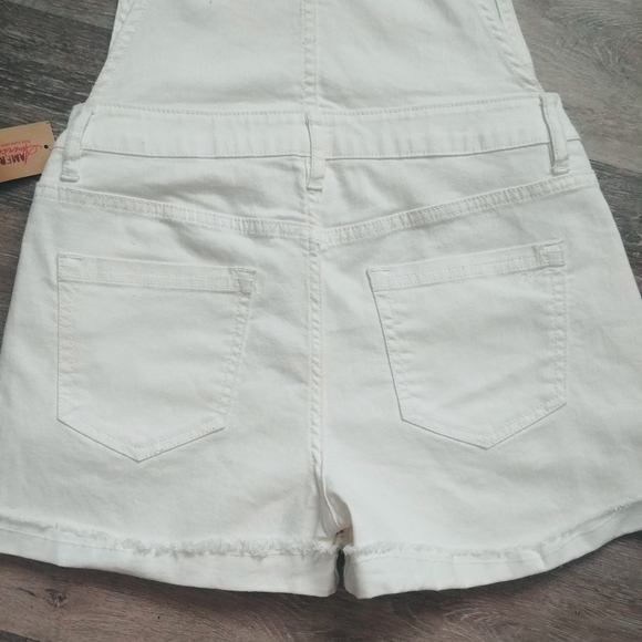 White AMERICAN RAG OVERALL JEAN SHORTS SZ 1 - Picture 7 of 9